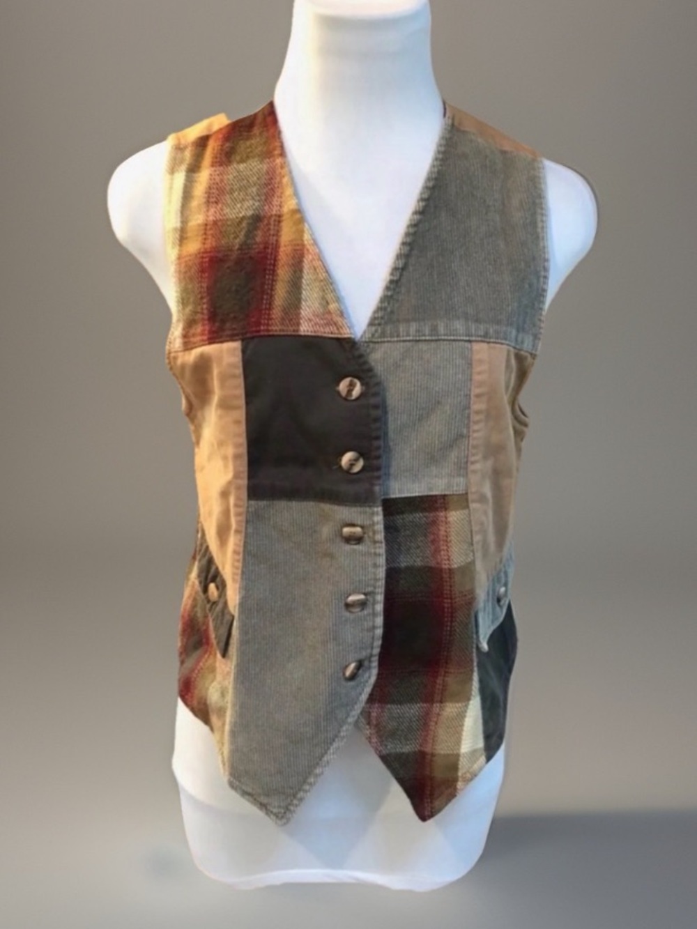 Vintage BoHo Coachella Chic Western Hippie Prairie Colorblock Vest